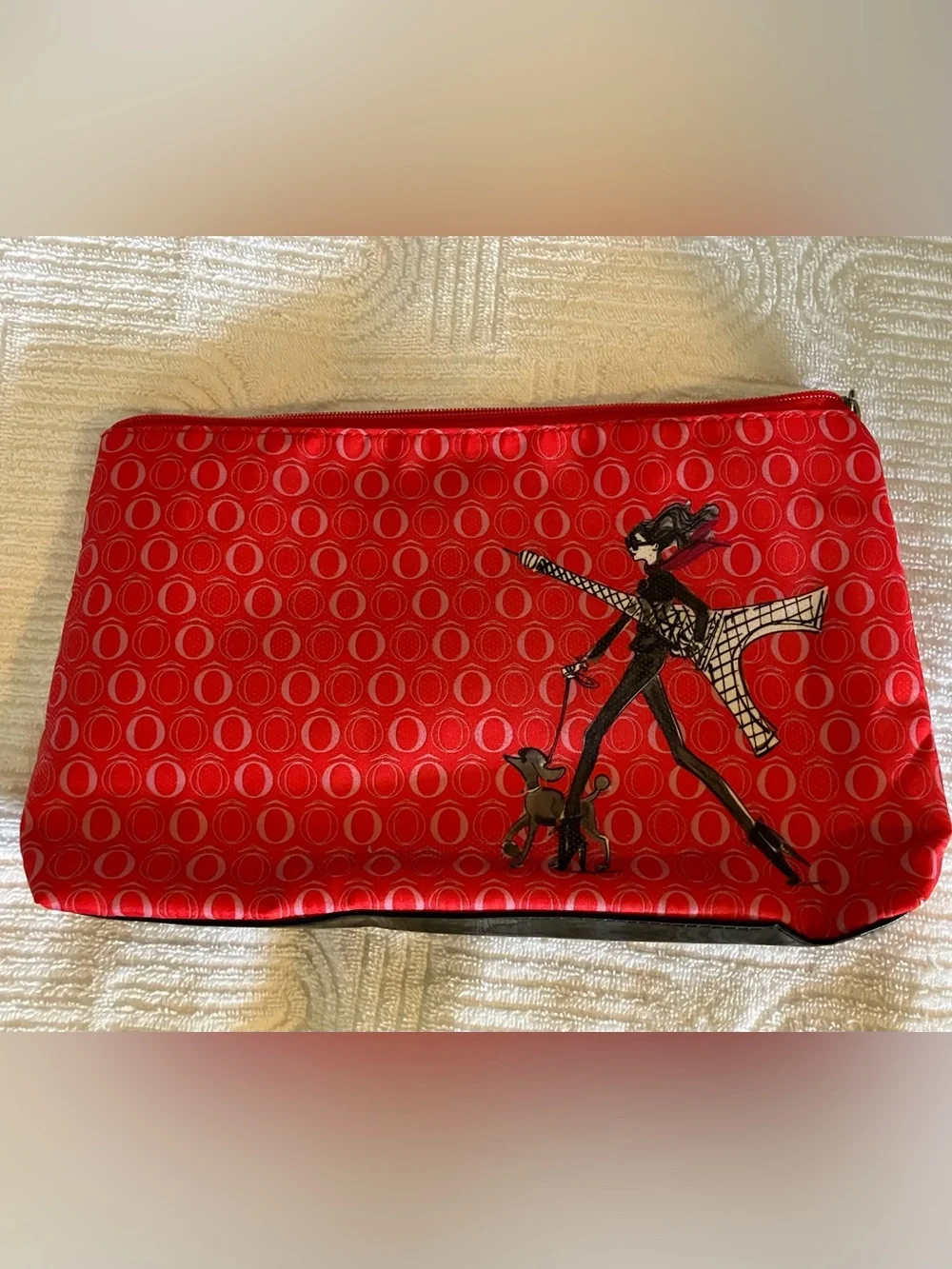 Lancôme Paris Cosmetic Bag – Chic French Parisian Girl w/Poodle & Eiffel Tower